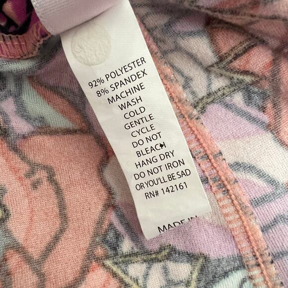 Lularoe Disney Evil Queen Rose Print Leggings red pink purple - Picture 6 of 6